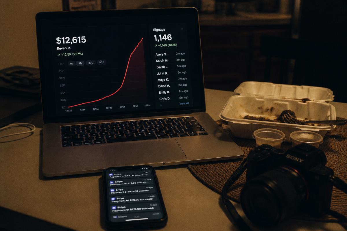 Launch day revenue and subscriber dashboard